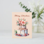 Feestelijke kerst elf cake voeg tekst toe feestdagenkaart (Staand voorkant)