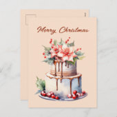 Feestelijke kerst elf cake voeg tekst toe feestdagenkaart (Voorkant / Achterkant)