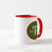 Feestelijke kerst elf toevoegen monogram mok (Voorkant rechts)