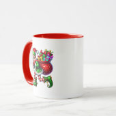 Feestelijke kerst elf toevoegen monogram mok (Voorkant links)