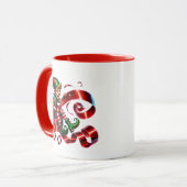 Feestelijke kerst elf toevoegen monogram mok (Voorkant links)