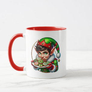 Feestelijke kerst elf toevoegen monogram mok