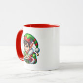 Feestelijke kerst elf toevoegen monogram mok (Voorkant links)