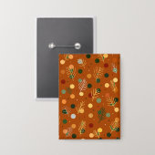 Feestelijke Kerst en Nieuwjaar patroon Button (Voorkant / Achterkant)