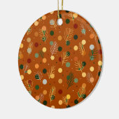 Feestelijke Kerst en Nieuwjaar patroon Keramisch Ornament (Links)