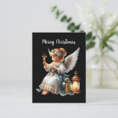 Feestelijke Kerst Engel toevoegen bericht Briefkaart (Staand voorkant)