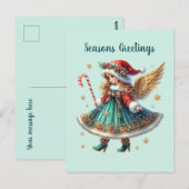 Feestelijke Kerst Engel toevoegen bericht Briefkaart (Voorkant / Achterkant)