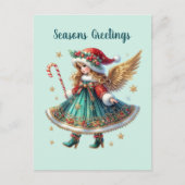 Feestelijke Kerst Engel toevoegen bericht Briefkaart (Voorkant)