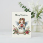 Feestelijke Kerst Engel toevoegen bericht Briefkaart (Staand voorkant)