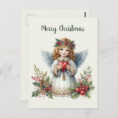 Feestelijke Kerst Engel toevoegen bericht Briefkaart (Voorkant / Achterkant)