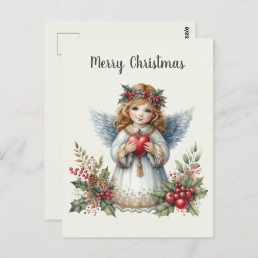 Feestelijke Kerst Engel toevoegen bericht Briefkaart (Voorkant / Achterkant)