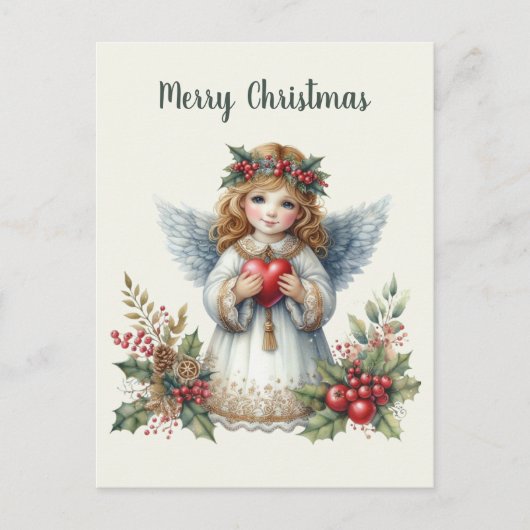 Feestelijke Kerst Engel toevoegen bericht Briefkaart (Voorkant)