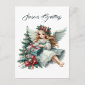 Feestelijke Kerst Engel toevoegen bericht Feestdagenkaart (Voorkant)