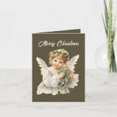 Feestelijke Kerst Engel waterverf tekst toevoegen Feestdagen Kaart (Voorkant)