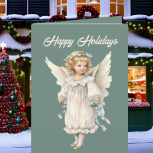 Feestelijke Kerst Engel waterverf tekst toevoegen Feestdagen Kaart