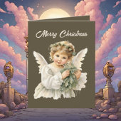 Feestelijke Kerst Engel waterverf tekst toevoegen Feestdagen Kaart