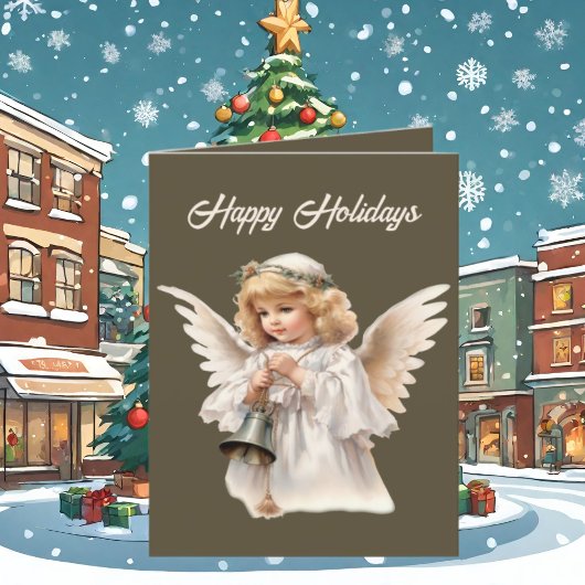 Feestelijke Kerst Engel waterverf tekst toevoegen Feestdagen Kaart