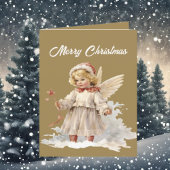 Feestelijke Kerst Engel waterverf tekst toevoegen Feestdagen Kaart