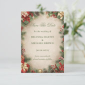 Feestelijke Kerst Evergreen Geschenk Winter Save The Date (Staand voorkant)