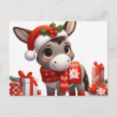 Feestelijke Kerst Ezel Briefkaart (Voorkant)