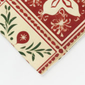 Feestelijke kerst faux patchwork stijl  fleece deken (Hoek)
