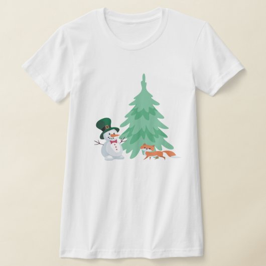 Feestelijke Kerst Feestdagen Sneeuwman T-shirt (Laagn)