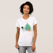 Feestelijke Kerst Feestdagen Sneeuwman T-shirt (Voorkant volledig)
