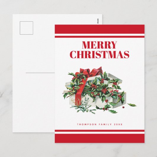 feestelijke kerst feestdagenkaart (Voorkant / Achterkant)