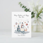 feestelijke kerst feestdagenkaart (Staand voorkant)