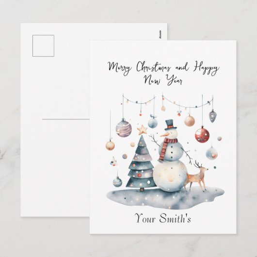 feestelijke kerst feestdagenkaart (Voorkant / Achterkant)