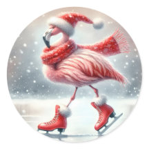 Feestelijke kerst Flamingo schaatsen