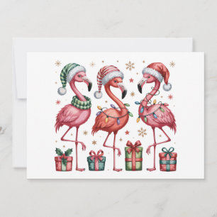 Feestelijke Kerst Flamingo Vakantie Schattige Kers Feestdagenkaart