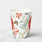 Feestelijke Kerst Florale Kerstmis Papieren Bekers (Rechts)