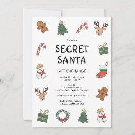 Feestelijke Kerst Geheim Santa Cadeau Uitwisseling Kaart