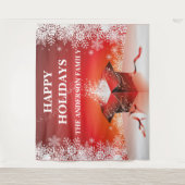 Feestelijke kerst geschenk verrassing sneeuwvlokke wandkleed (Voorkant)