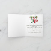 Feestelijke kerst gestreepte kousen met groen kaart (Binnen)