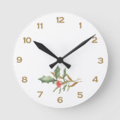 Feestelijke kerst gewoon botanisch ontwerp ronde klok (Voorkant)