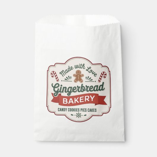 Feestelijke Kerst gingerbread bakkerij Bedankzakje (Voorkant)