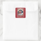 Feestelijke Kerst Gingerbread edelstenen Vierkante Sticker (Tas)