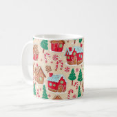 Feestelijke Kerst Gingerbread Houses Trees Pattern Koffiemok (Voorkant links)