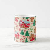 Feestelijke Kerst Gingerbread Houses Trees Pattern Koffiemok (Center)