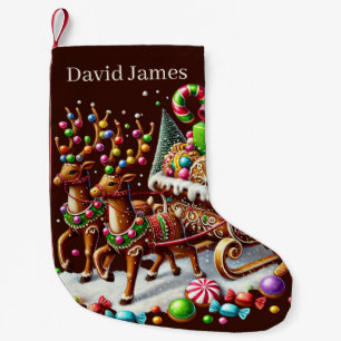 Feestelijke Kerst Gingerbread slee naam toevoegen Kleine Kerstsok