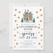 Feestelijke Kerst Gingerbread Versierfeest Kaart (Voorkant)