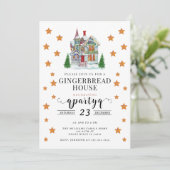 Feestelijke Kerst Gingerbread Versierfeest Kaart (Staand voorkant)