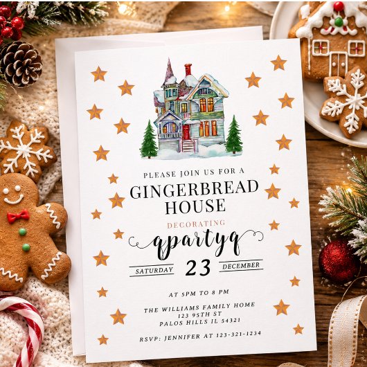Feestelijke Kerst Gingerbread Versierfeest Kaart
