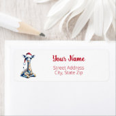 Feestelijke kerst Giraffe met een kerstmuts Etiket (Insitu)