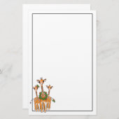 Feestelijke kerst Giraffes holly krans Briefpapier (Voorkant / Achterkant)
