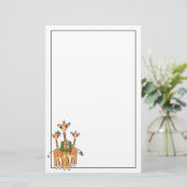 Feestelijke kerst Giraffes holly krans Briefpapier (Staand voorkant)