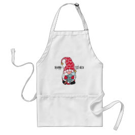 Feestelijke Kerst Gnoom Elf Holding Tree Custom Standaard Schort