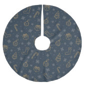 Feestelijke Kerst Goud Blauw Snoep Cane Gifts Tree Kerstboom Rok (Voorkant)